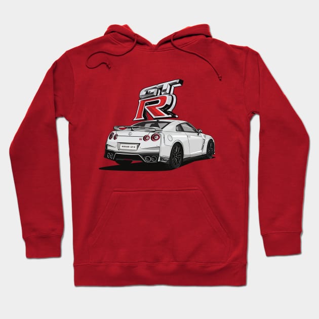 White GT-R Hoodie by aimey